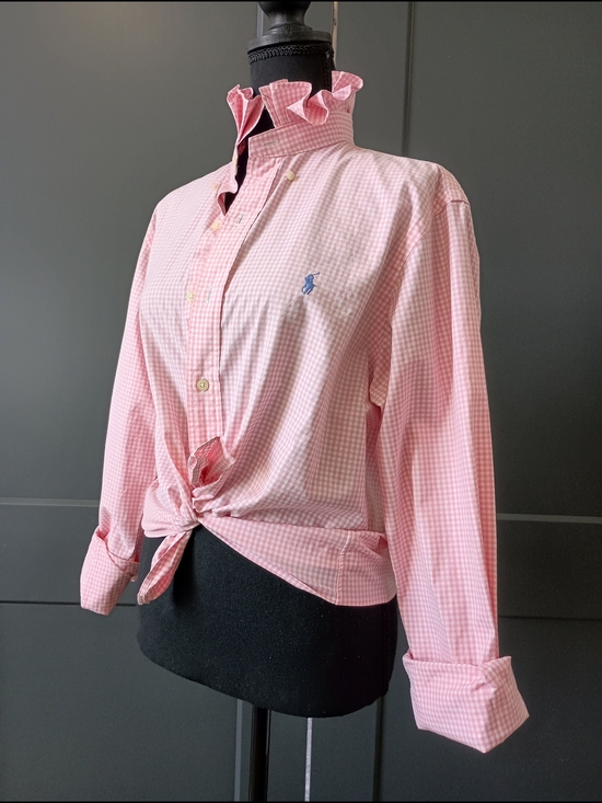 Ralph Lauren Tops - Upcycled Women's Ralph Lauren Ruffled Collar Shirt #054